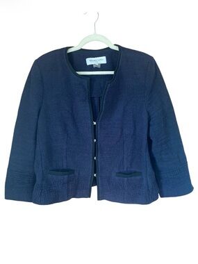 GERARD DAREL PARIS Women’s Navy  Blazer Jacket cotton blended size 46 FR US 14